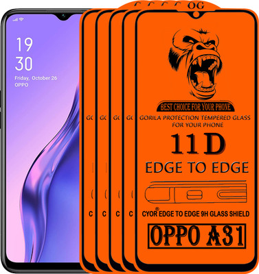 CYOR Edge To Edge Tempered Glass for OPPO A31(Pack of 5)