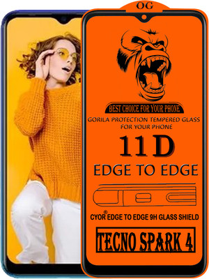 CYOR Edge To Edge Tempered Glass for TECNO SPARK 4(Pack of 1)