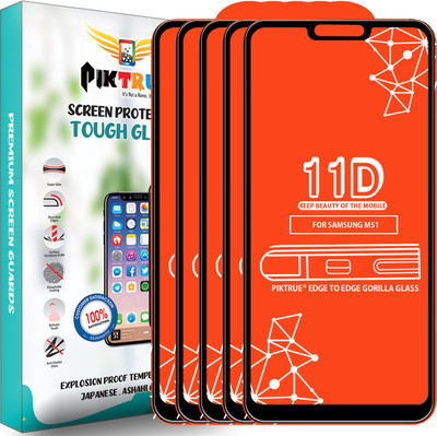PikTrue Edge To Edge Tempered Glass for Realme C1(Pack of 5)