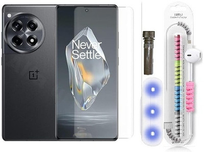 g tel Edge To Edge Tempered Glass for ONE PLUS 12R UV Light Tempered Glass Born For Game With 9H Hardness And Gorilla Glass Protection with Cable Protector (with Installation kit)(Pack of 1)