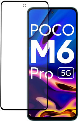 MobieGenie Edge To Edge Tempered Glass for Poco M6 Pro 5G, Poco M6 Plus 5G(Pack of 1)