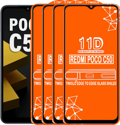 TWIGLO Edge To Edge Tempered Glass for REDMI POCO C50(Pack of 4)