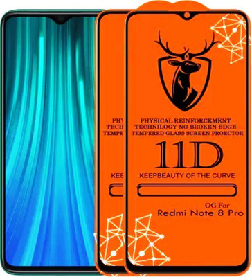 1DOLLAR Edge To Edge Tempered Glass for Xiaomi Redmi Note 8 Pro-11D Glass(Packof 2)(Pack of 2)