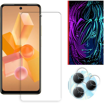 ARBAN Edge To Edge Tempered Glass for Infinix Hot 40 Pro 4G Tempered Glass Screen Protector | Anti-Scratch | Edge to Edge Full Coverage | 9H Hardness (1 FRONT SCREEN GUARD + 1 CAMERA LENS PROTECTOR + 1 FREE BACK EMBOSSED SKIN002)(Pack of 1)