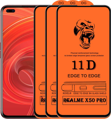 1DOLLAR Edge To Edge Tempered Glass for Realme X50 Pro -11D -9H(Pack of 3)