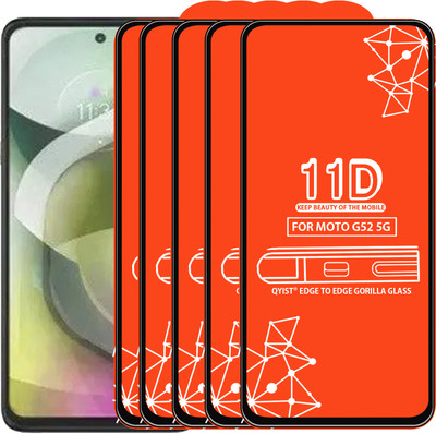 Qyist Edge To Edge Tempered Glass for Moto G52 5G(Pack of 5)