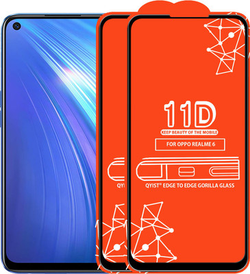 Qyist Edge To Edge Tempered Glass for Realme 6(Pack of 2)