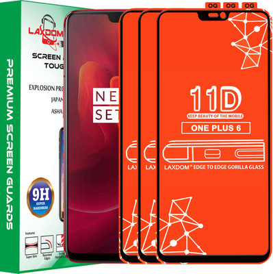Laxdom Edge To Edge Tempered Glass for OnePlus 6(Pack of 3)