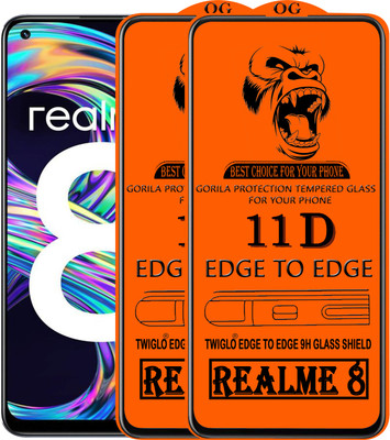 TWIGLO Edge To Edge Tempered Glass for REALME 8 4G(Pack of 3)