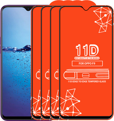 Roxel Edge To Edge Tempered Glass for Oppo F9(Pack of 4)