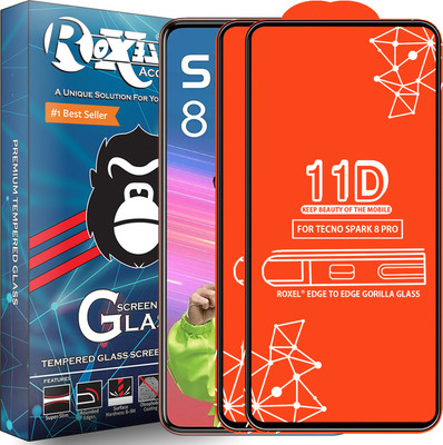 Roxel Edge To Edge Tempered Glass for Tecno Spark 8 Pro(Pack of 2)