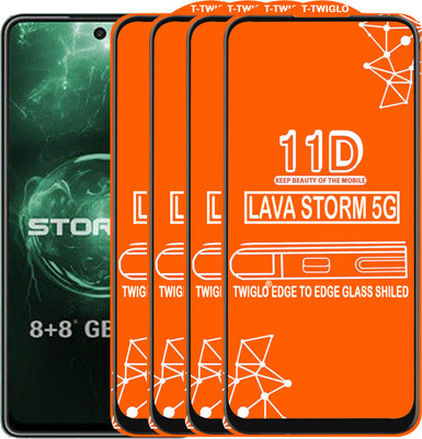TWIGLO Edge To Edge Tempered Glass for LAVA STORM 5G(Pack of 4)