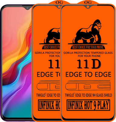 TWIGLO Edge To Edge Tempered Glass for INFINIX HOT 9 PLAY(Pack of 2)