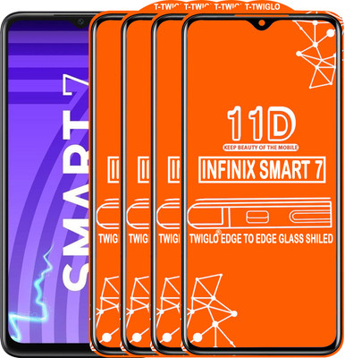 TWIGLO Edge To Edge Tempered Glass for INFINIX SMART 7(Pack of 4)
