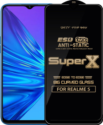 Qyist Edge To Edge Tempered Glass for REALME 5(Pack of 1)