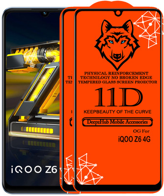 CRodible Edge To Edge Tempered Glass for iQOO Z6 4G(Pack of 2)