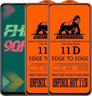 TWIGLO Edge To Edge Tempered Glass for INFINIX HOT 11S(Pack of 2)