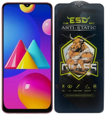 Resolute Edge To Edge Tempered Glass for Samsung Galaxy M02s, ESD Tempered Glass, ESD Screen Protector, Anti Static, Screen Protector(Pack of 1)