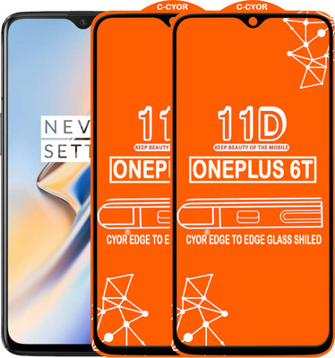CYOR Edge To Edge Tempered Glass for OnePlus 6T(Pack of 2)