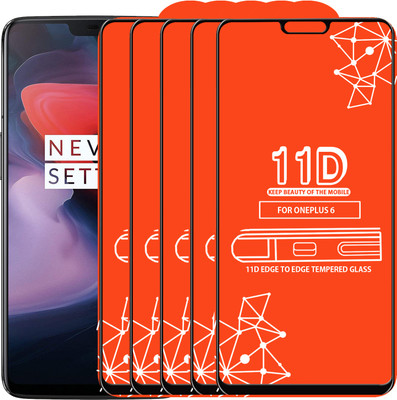 Qyist Edge To Edge Tempered Glass for OnePlus 6(Pack of 5)
