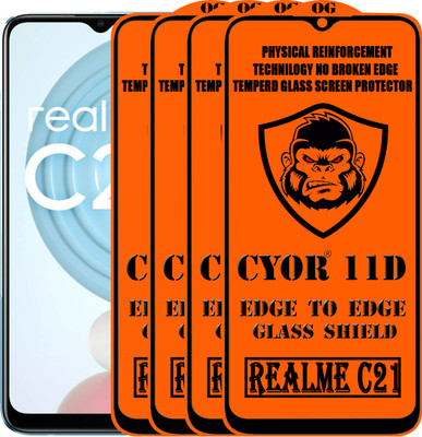 CYOR Edge To Edge Tempered Glass for REALME C21(Pack of 4)