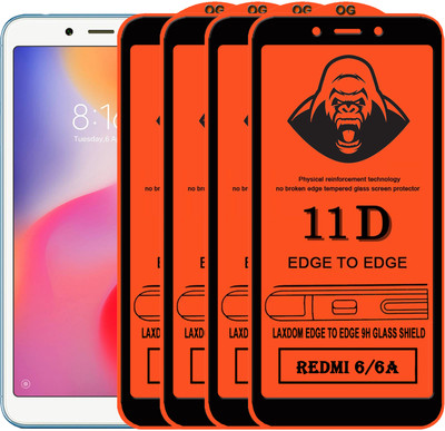 Laxdom Edge To Edge Tempered Glass for Mi Redmi 6(Pack of 4)