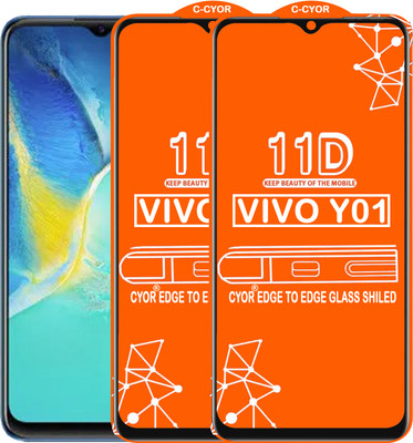 CYOR Edge To Edge Tempered Glass for VIVO Y01(Pack of 2)