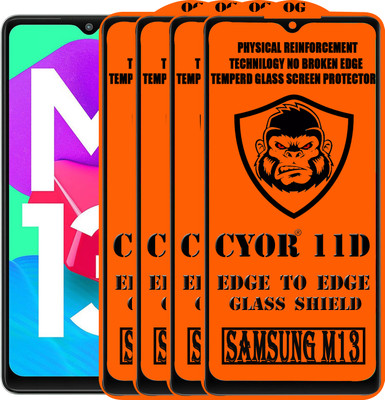 CYOR Edge To Edge Tempered Glass for SAMSUNG M13(Pack of 4)