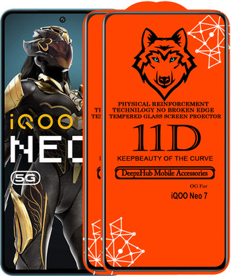 DeepzHub Edge To Edge Tempered Glass for IQOO Neo 7(Pack of 2)