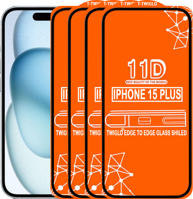 TWIGLO Edge To Edge Tempered Glass for IPHONE 15 PLUS(Pack of 4)