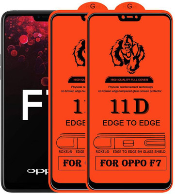 HIE POWER Edge To Edge Tempered Glass for Oppo F7 - (9H-Hardness)(Pack of 2)