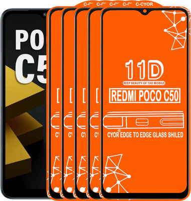 CYOR Edge To Edge Tempered Glass for REDMI POCO C51(Pack of 5)