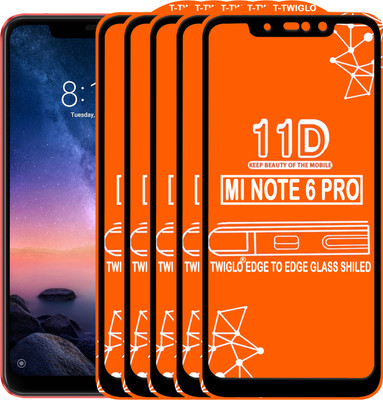 TWIGLO Edge To Edge Tempered Glass for Mi Redmi Note 6 Pro(Pack of 5)