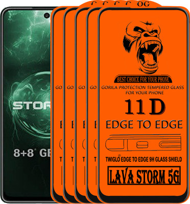 TWIGLO Edge To Edge Tempered Glass for LAVA STORM 5G(Pack of 5)