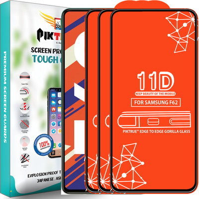 PikTrue Edge To Edge Tempered Glass for Samsung Galaxy F62(Pack of 3)