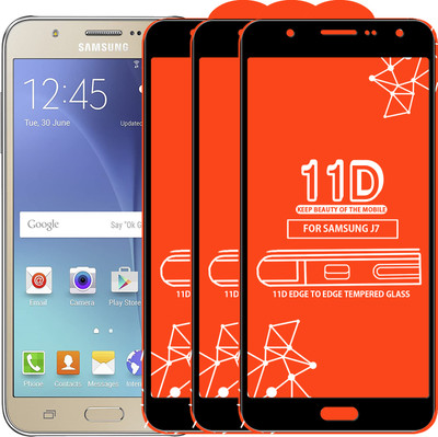 Roxel Edge To Edge Tempered Glass for Samsung Galaxy J7(Pack of 3)