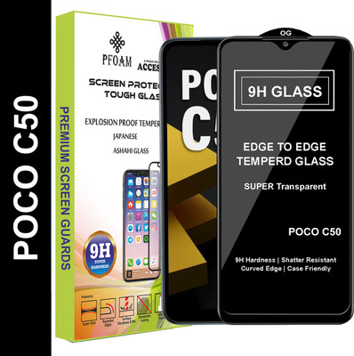 PFOAM Edge To Edge Tempered Glass for POCO C50(Pack of 1)