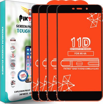 PikTrue Edge To Edge Tempered Glass for Mi Redmi 4A(Pack of 4)