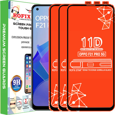 Rofix star Edge To Edge Tempered Glass for OPPO F21 PRO 5G(Pack of 3)
