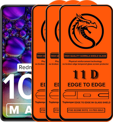 TOPTEMPER Edge To Edge Tempered Glass for REDMI NOTE 10 PRO MAX(Pack of 3)