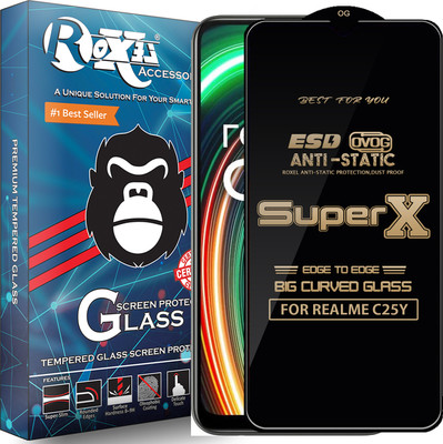Roxel Edge To Edge Tempered Glass for REALME C25Y(Pack of 1)