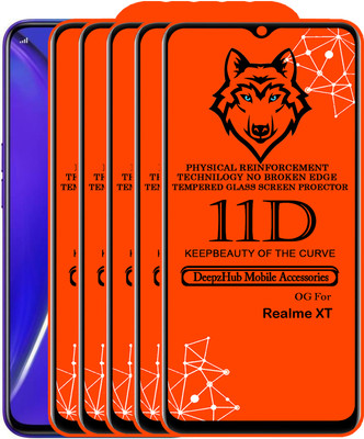 DeepzHub Edge To Edge Tempered Glass for Realme XT(Pack of 5)