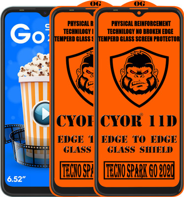 CYOR Edge To Edge Tempered Glass for TECNO SPARK GO 2020(Pack of 2)