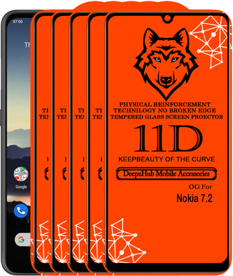 CRodible Edge To Edge Tempered Glass for Nokia 7.2(Pack of 5)
