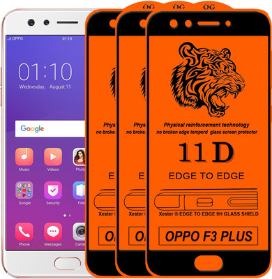 Xester Edge To Edge Tempered Glass for Oppo F3 Plus(Pack of 3)