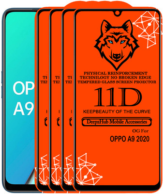 DeepzHub Edge To Edge Tempered Glass for OPPO A9 2020(Pack of 4)