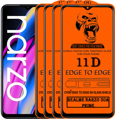 CYOR Edge To Edge Tempered Glass for REALME NARZO 50A PRIME 5G(Pack of 4)