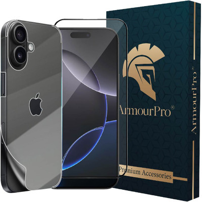ArmourPro Edge To Edge Tempered Glass for iPhone 16, Apple iPhone 16, OG Glass and Back Screen Guard(Pack of 2)