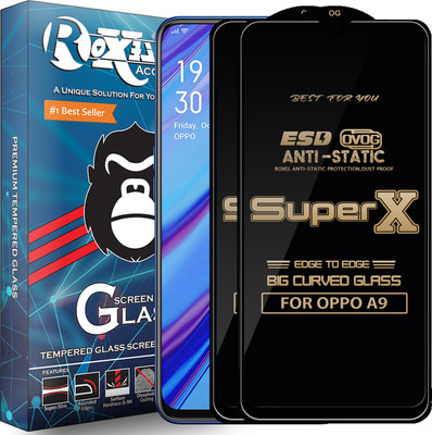 Roxel Edge To Edge Tempered Glass for OPPO A9(Pack of 2)
