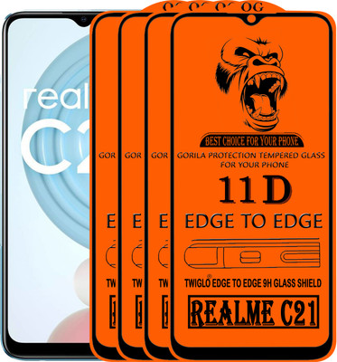 TWIGLO Edge To Edge Tempered Glass for REALME C21(Pack of 4)